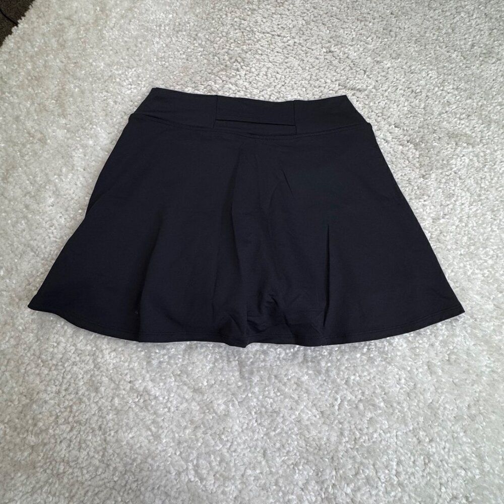 Dona Jo Black Active Tennis Skort Pleated Hem